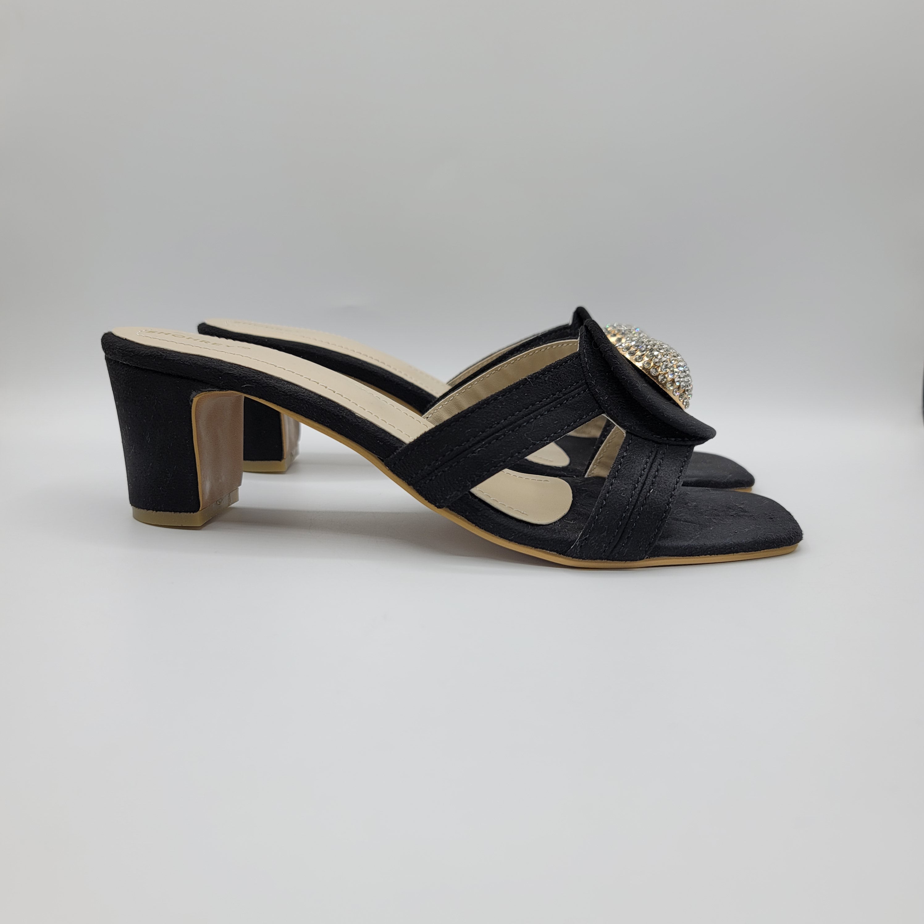 Ring Heel Slides- Black