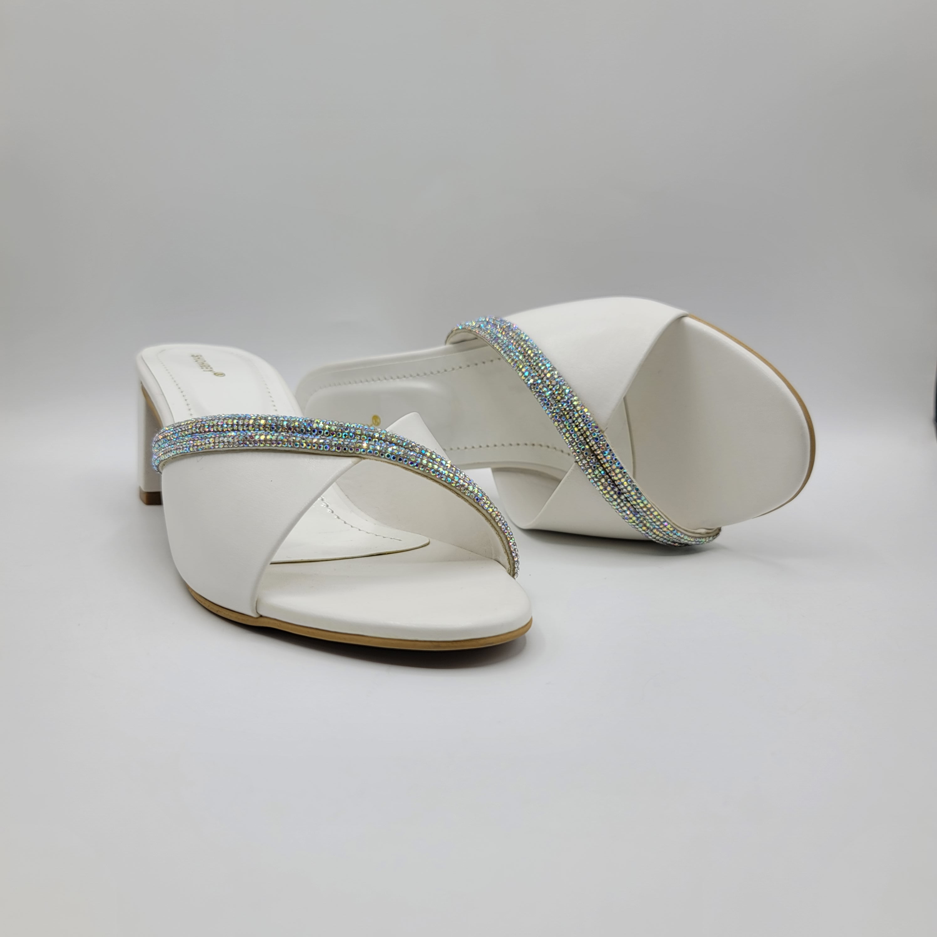 Amelia Heel Slides - White