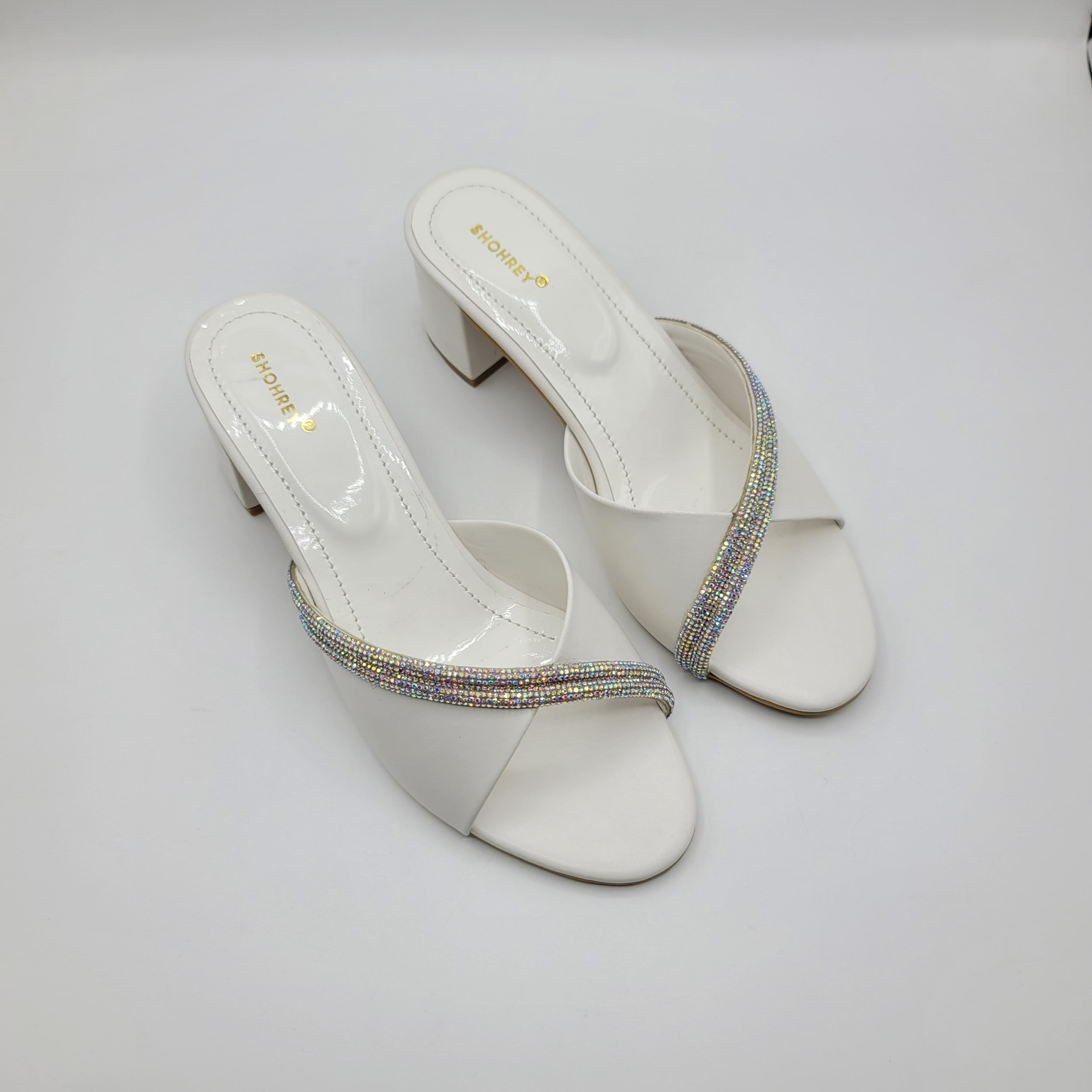 Amelia Heel Slides - White