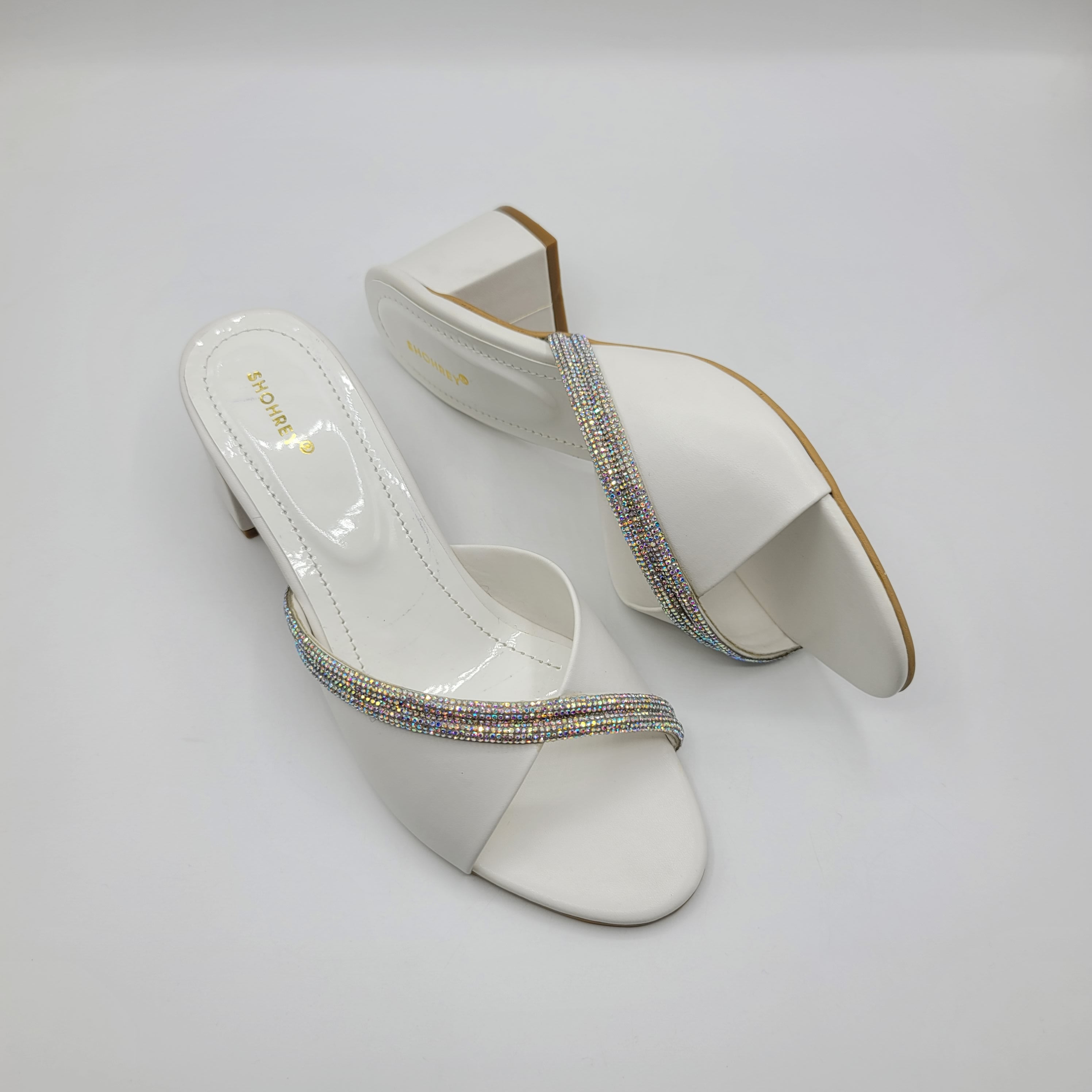 Amelia Heel Slides - White