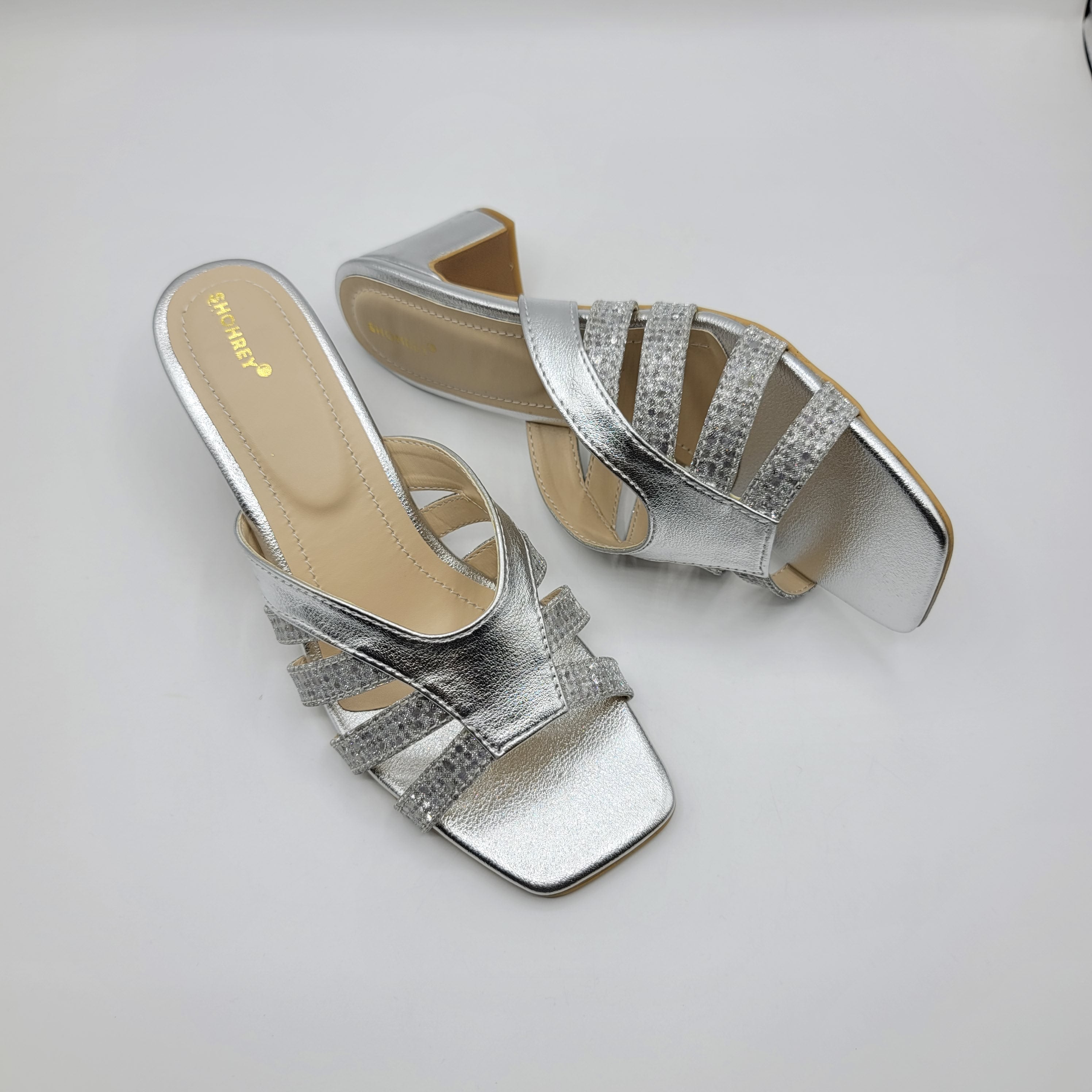 Sophia Heel Slides - Silver