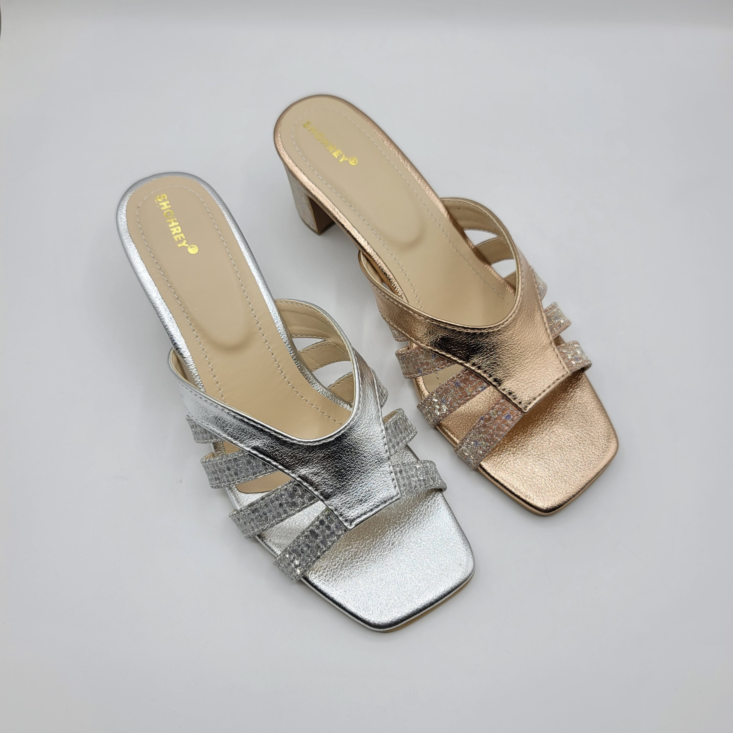 Sophia Heel Slides - Silver