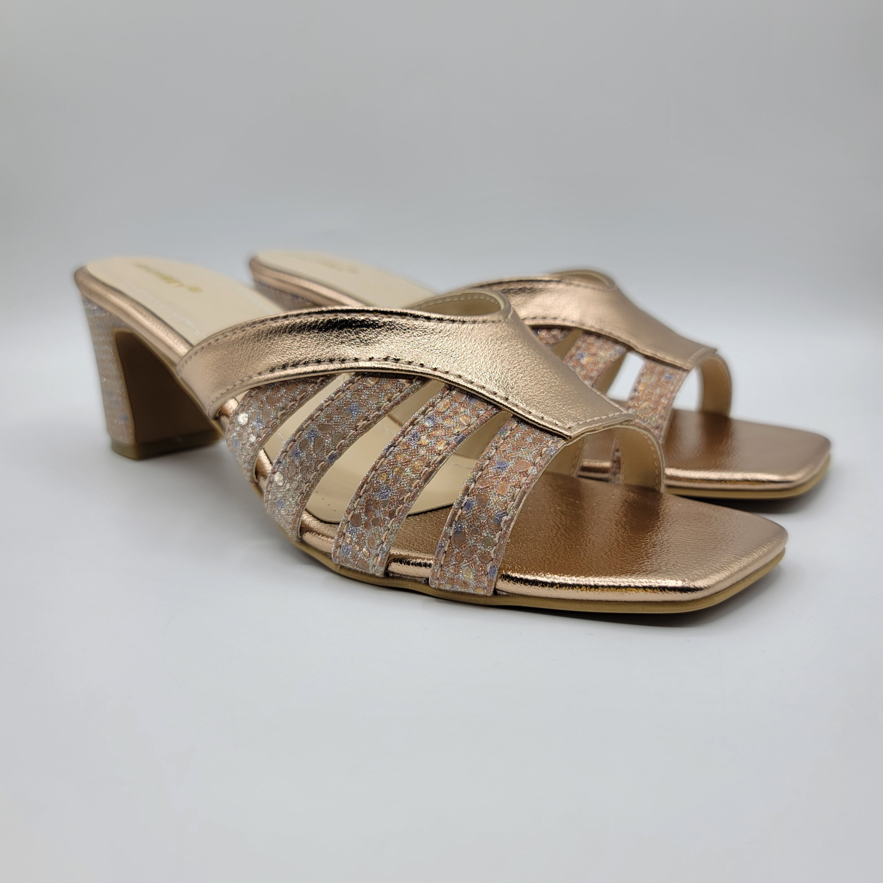Sophia Heel Slides - Copper Gold