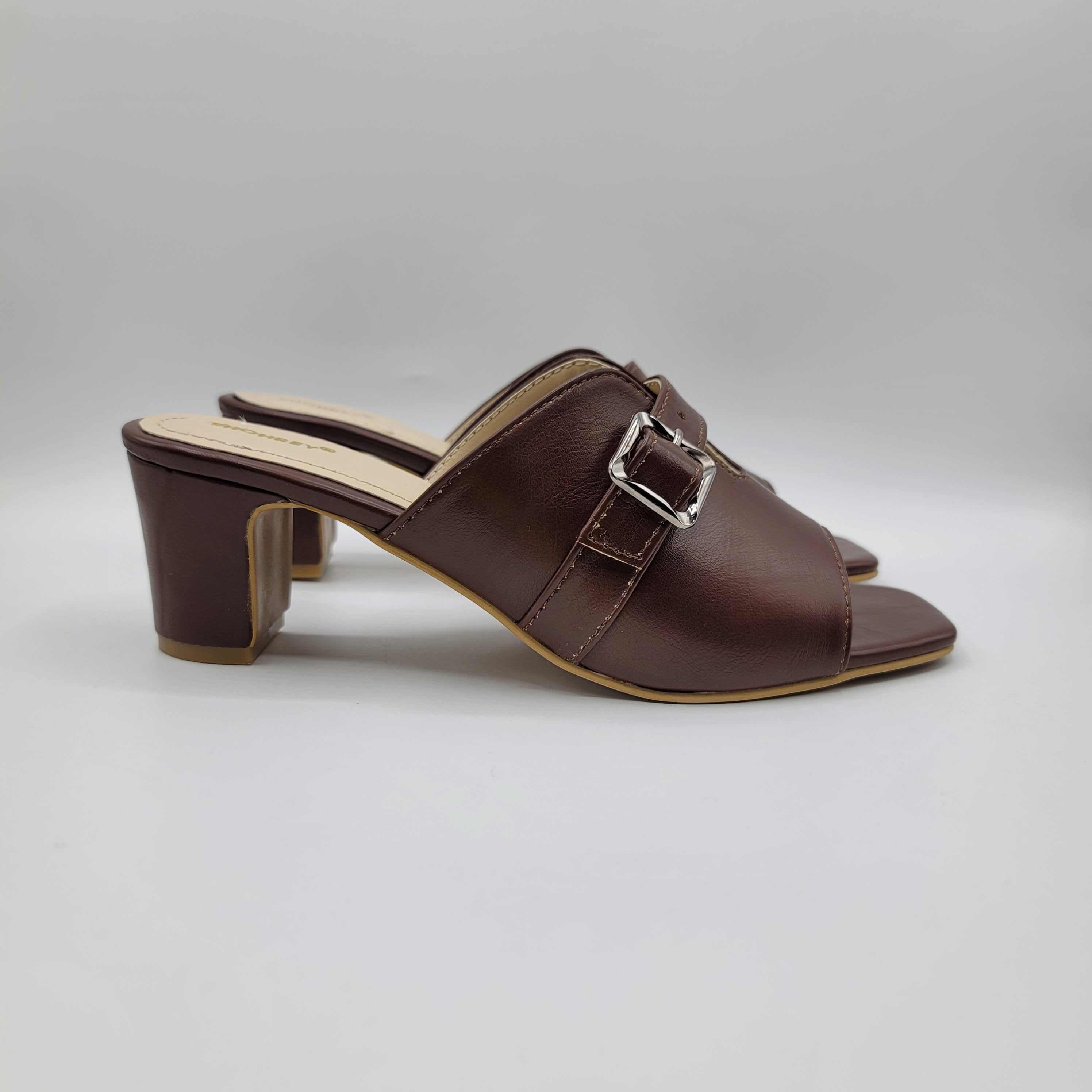 Ava Heel Slides - Mustard Brown