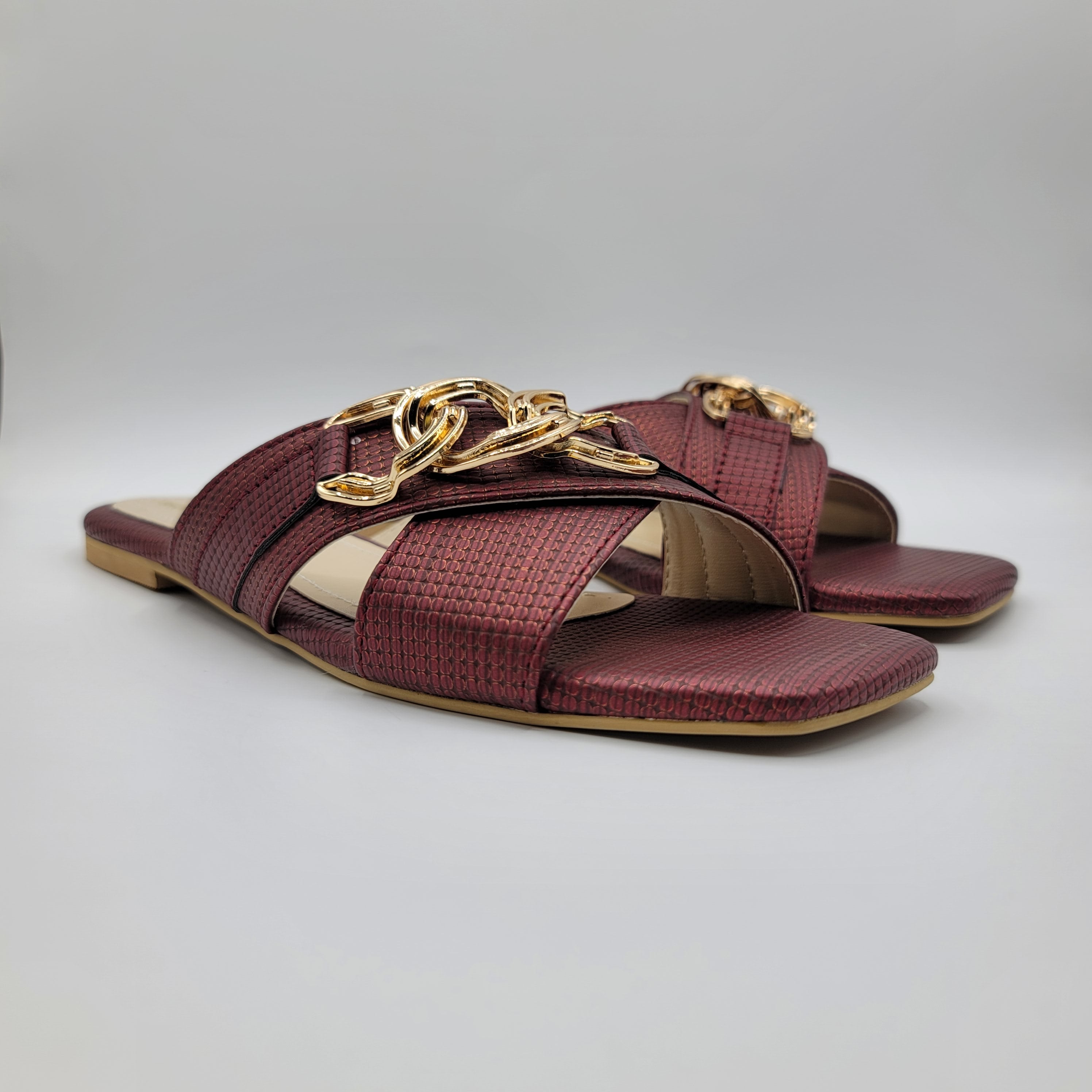 Camila Slides - Steel Blue