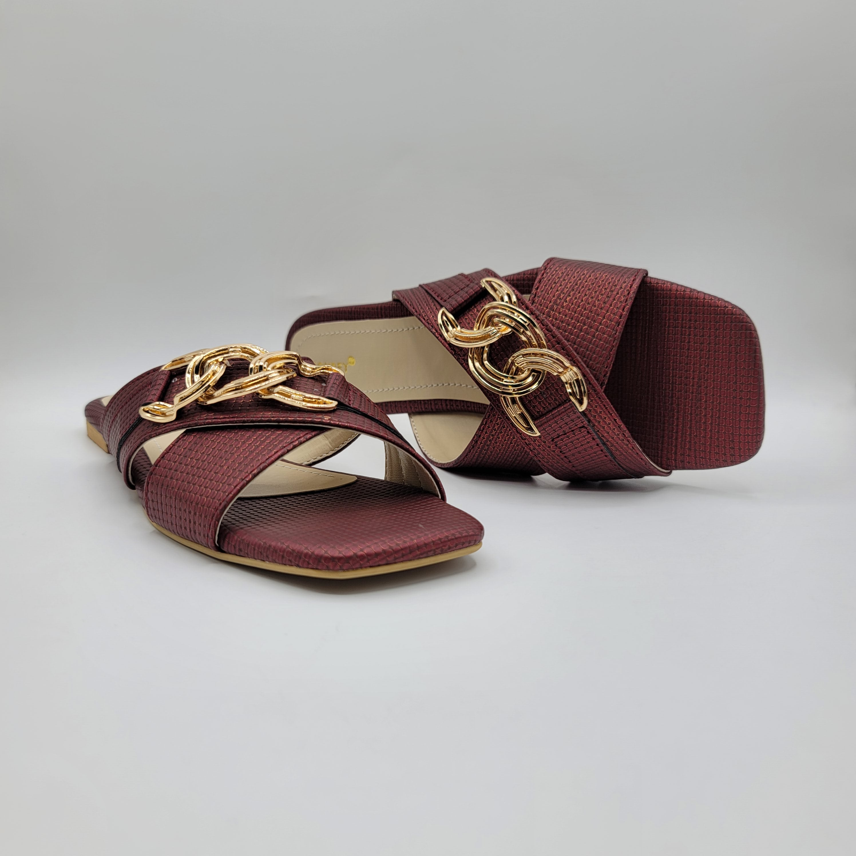Camila Slides - Steel Blue