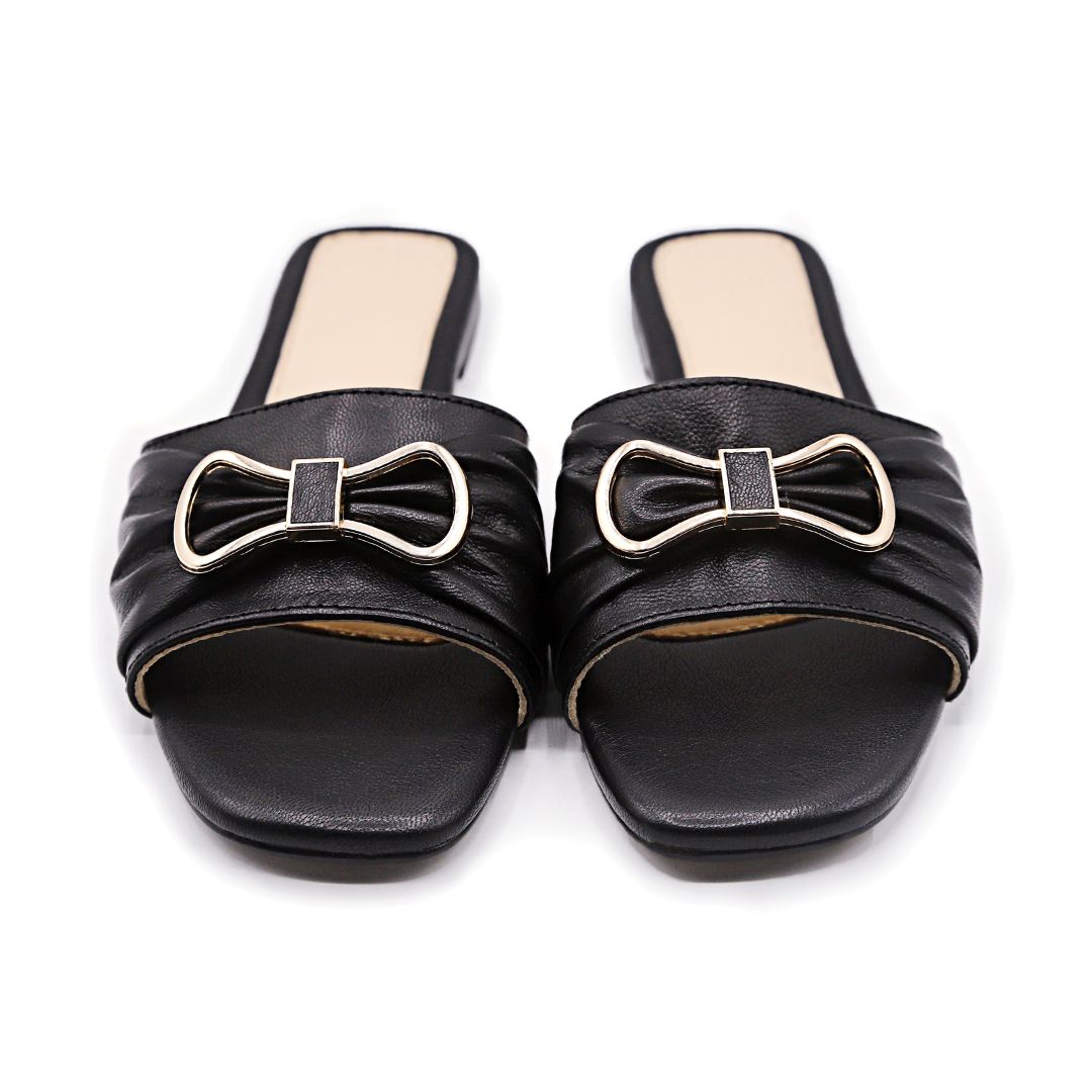 Mak1 - Black - Nappa Leather Slides