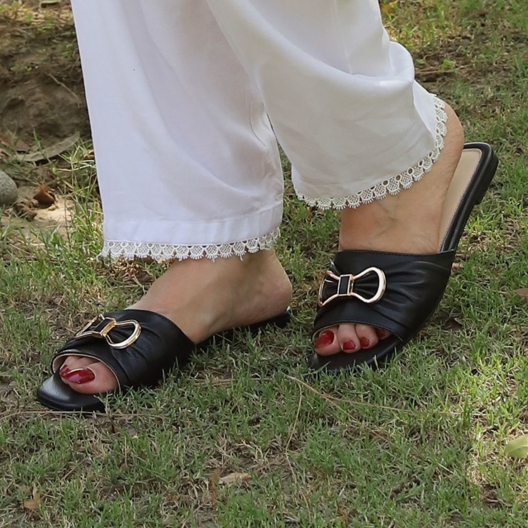 Mak1 - Black - Nappa Leather Slides