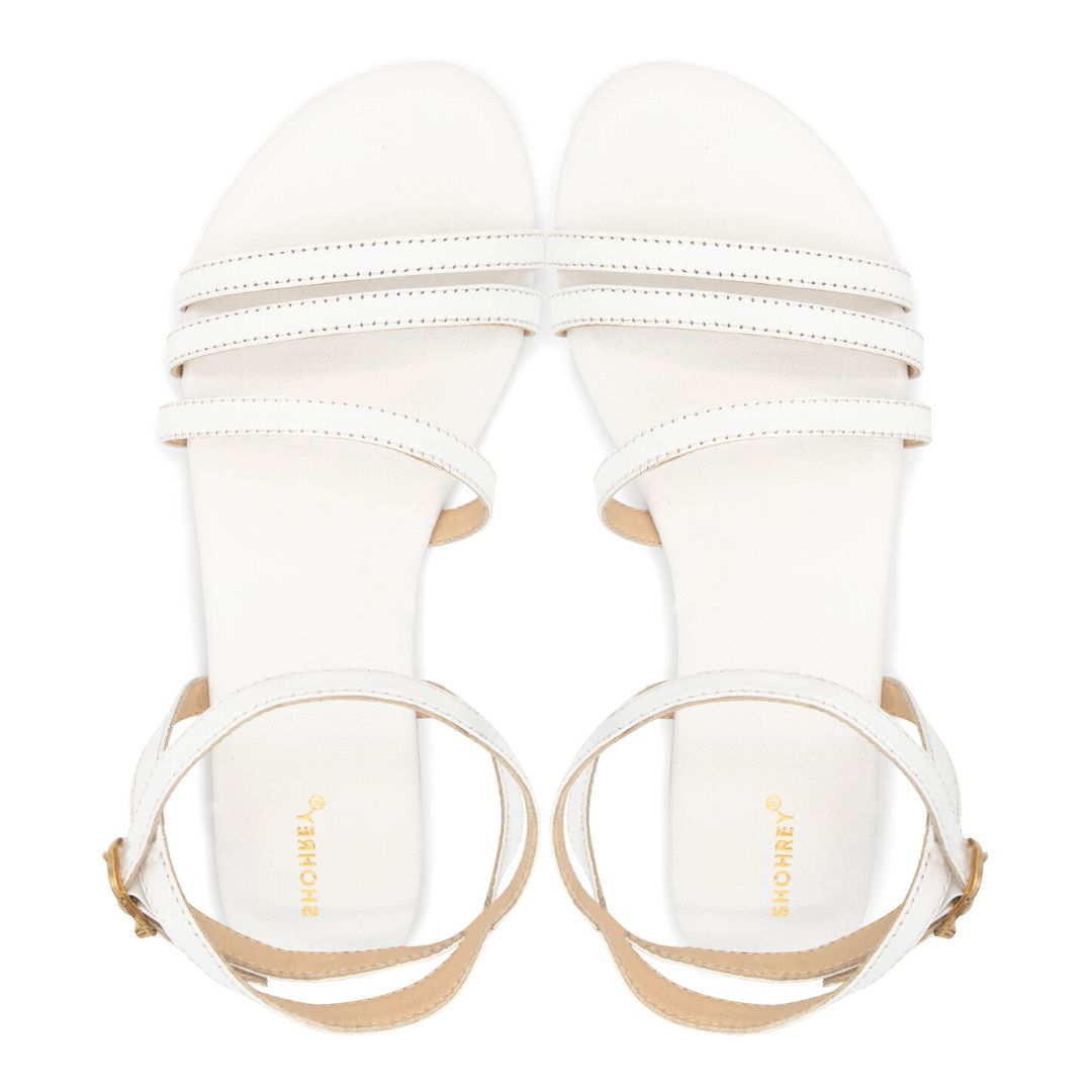 Monza - White - Leather Ankle Strap Sandal