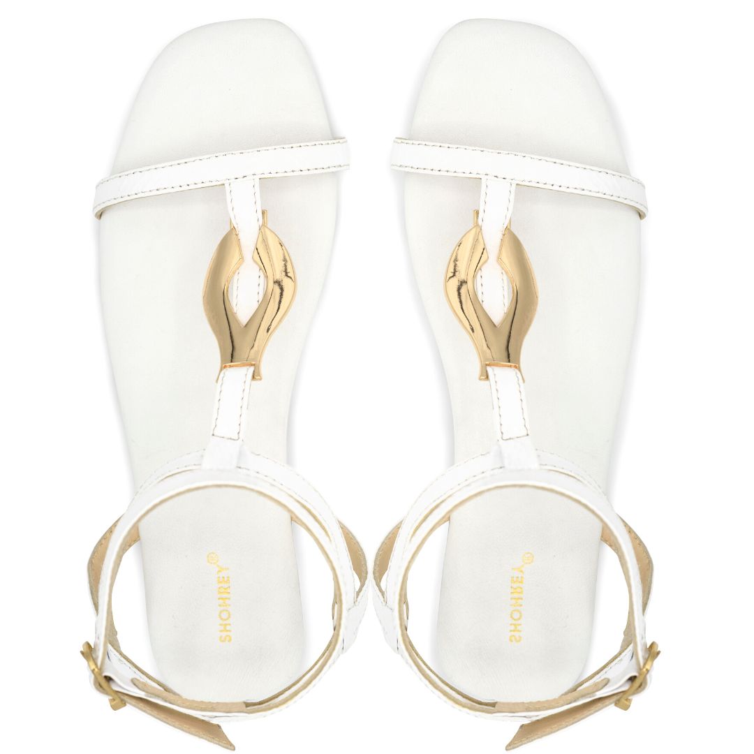 Monza 105 - White - Ankle Strap Sandals