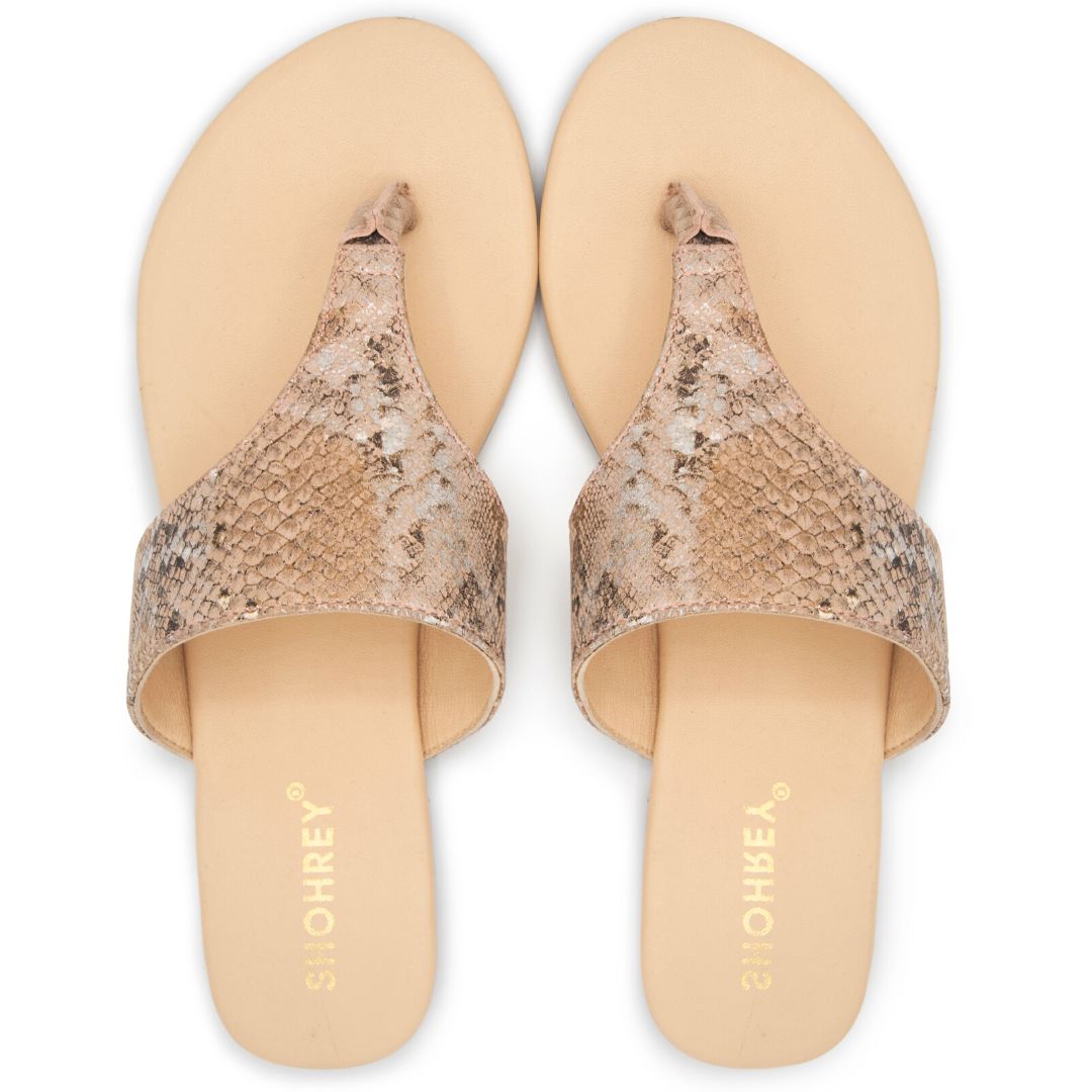 Rockefeller - Pink - Snake Pattern Leather Slippers