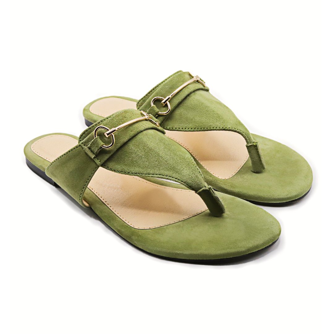 Classic Flats - Green Slippers
