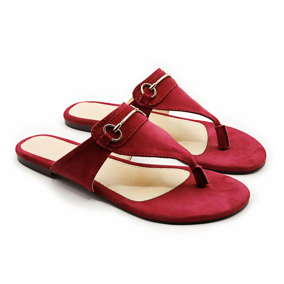 Maroon 2025 flat sandals