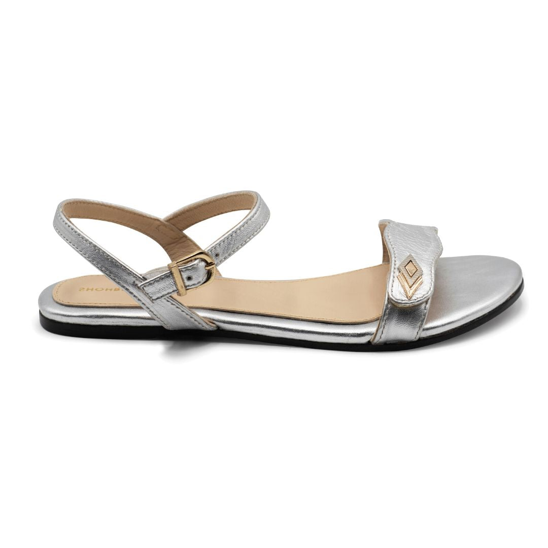 Maimz - Metallic Silver - Leather Sandals