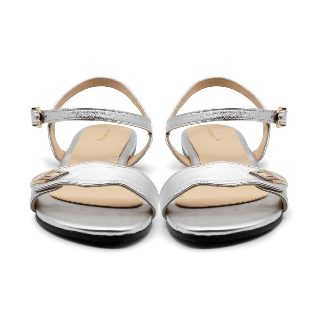 Maimz - Metallic Silver - Leather Sandals