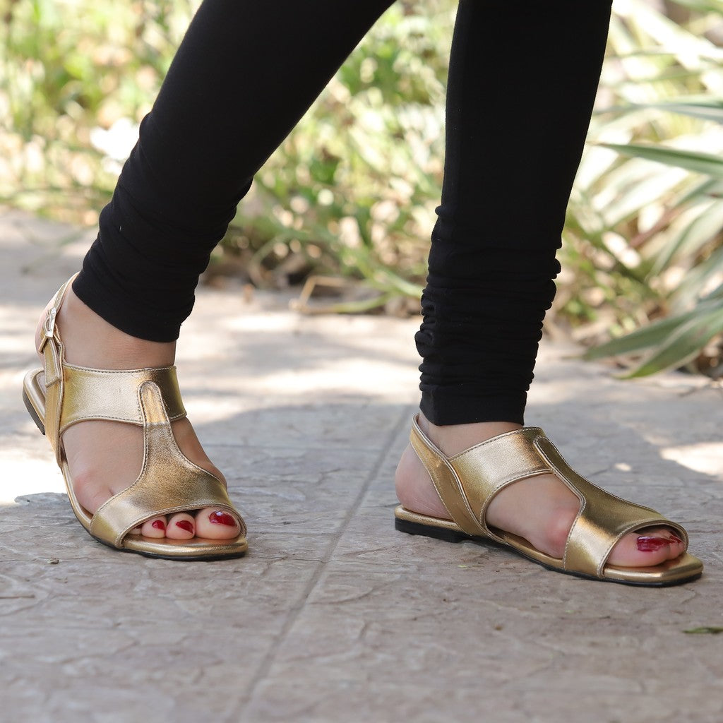 Peshawari Glam - Metallic Golden - Sandals