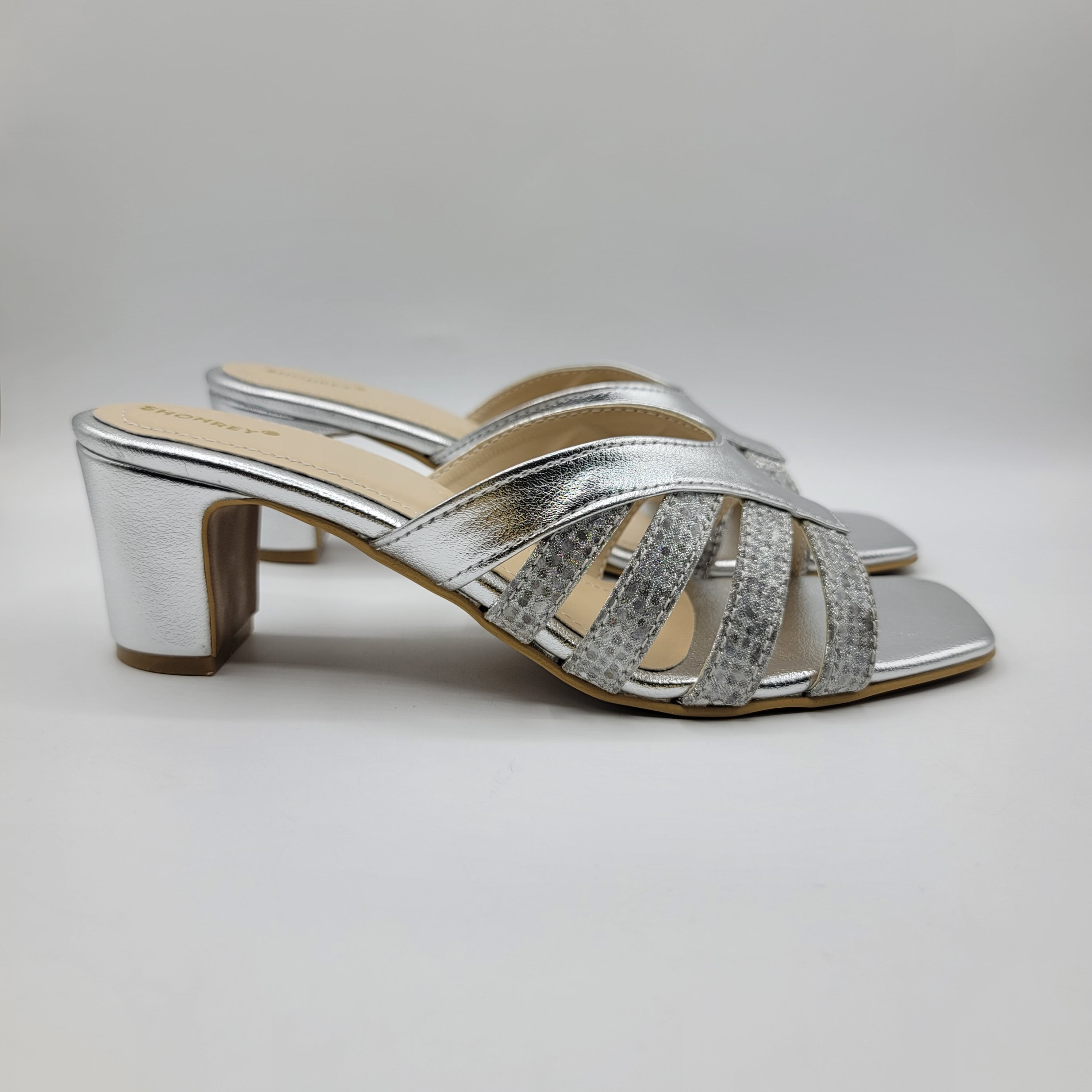 Sophia Heel Slides - Silver