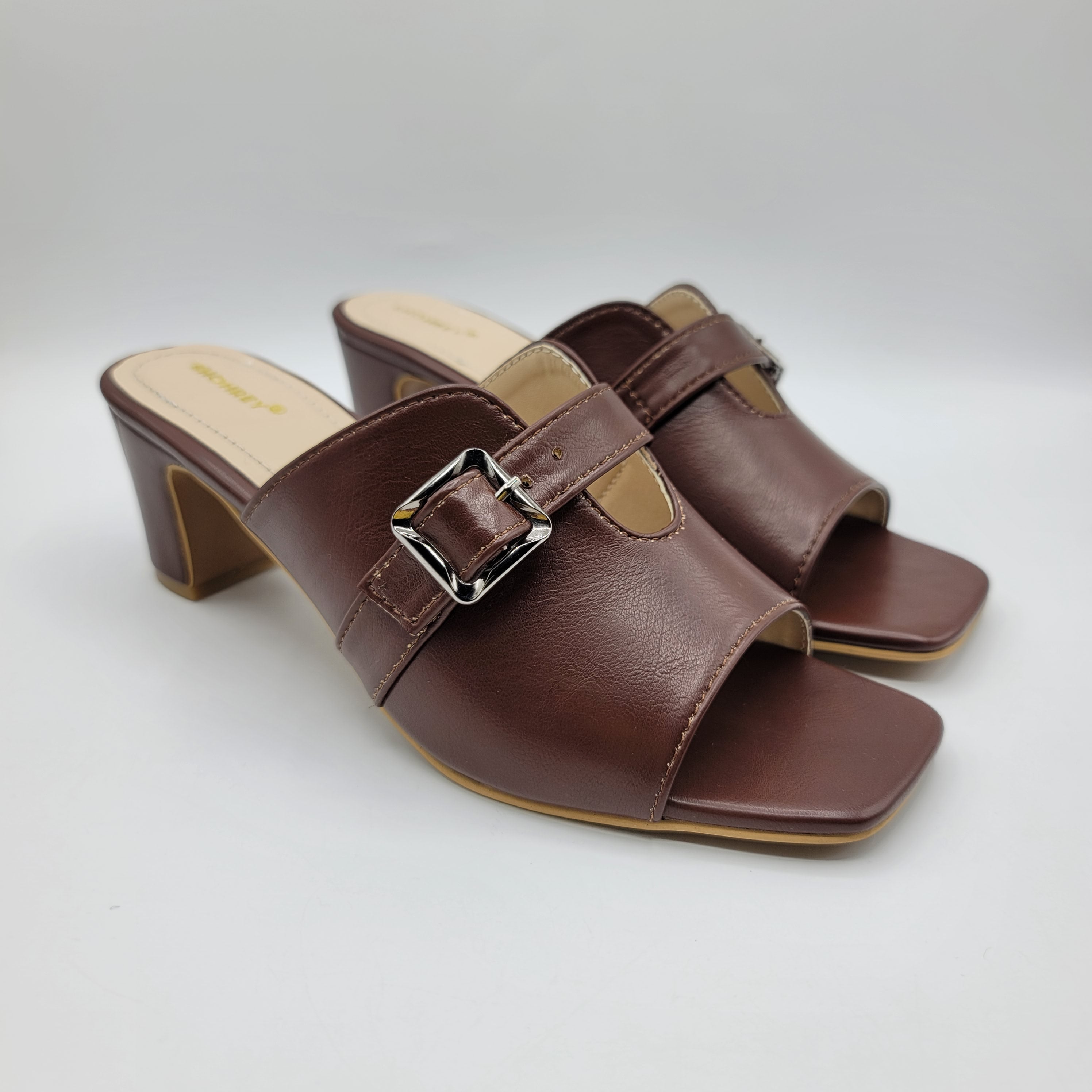 Ava Heel Slides - Chocolate