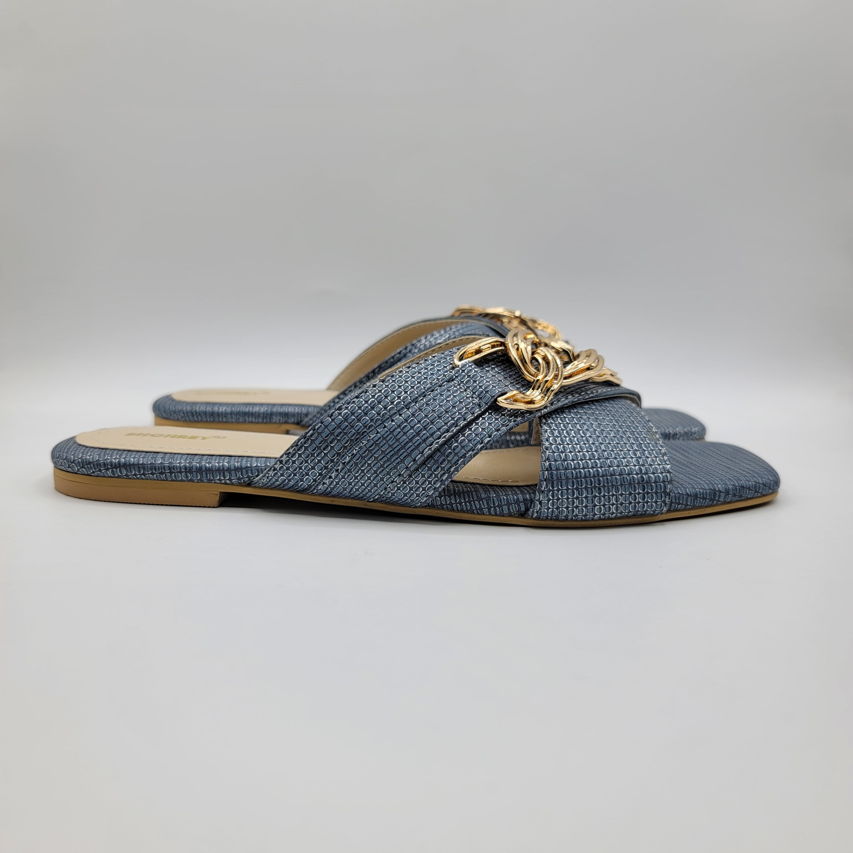 Camila Slides - Steel Blue