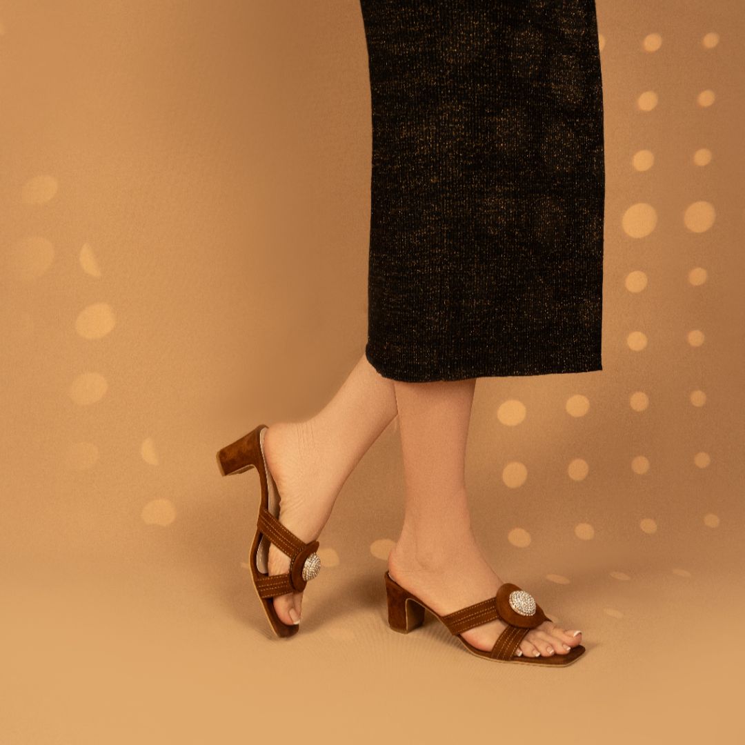 Ring Heel Slides- Brown