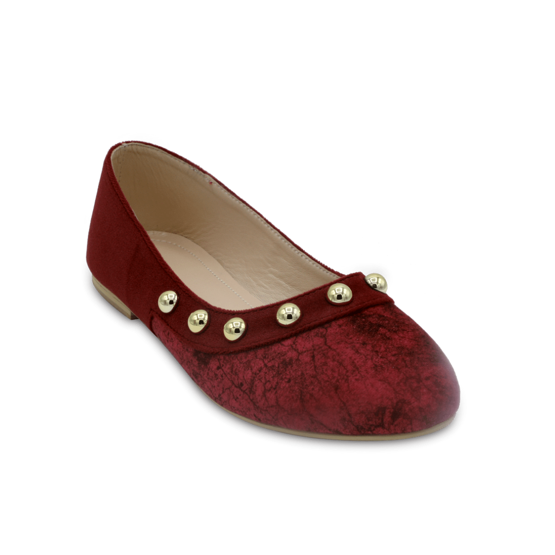 Ballet - Maroon Flats with Studs