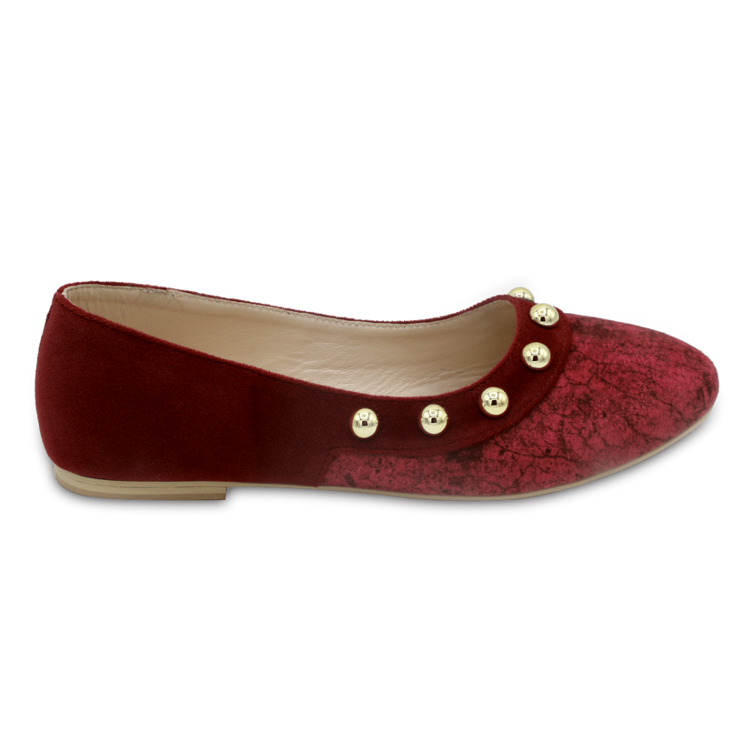 Ballet - Maroon Flats with Studs