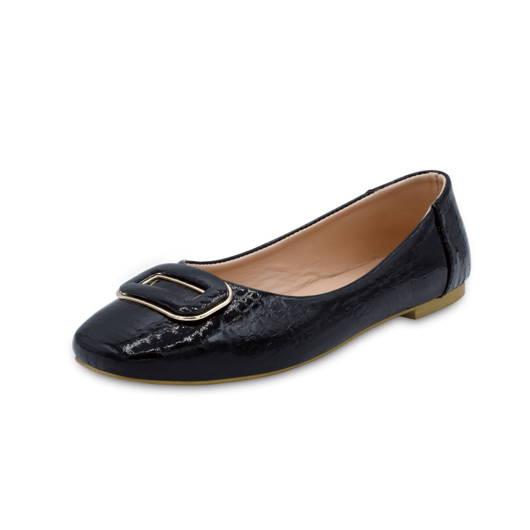 Edna - Black Leather Loafers Women