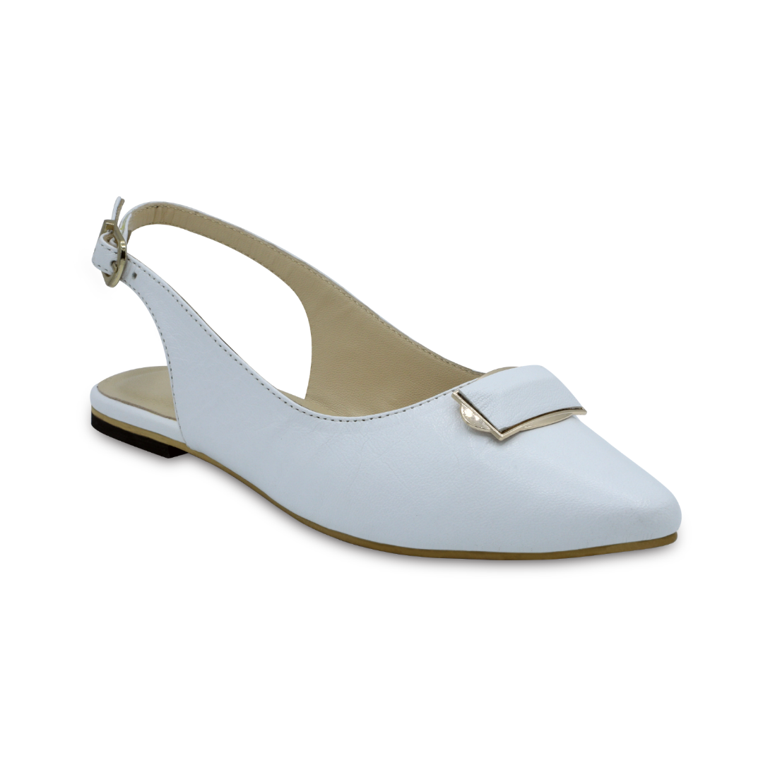 Lily - White - Leather Pump Sandals