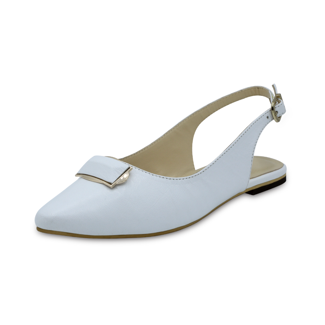 Lily - White - Leather Pump Sandals