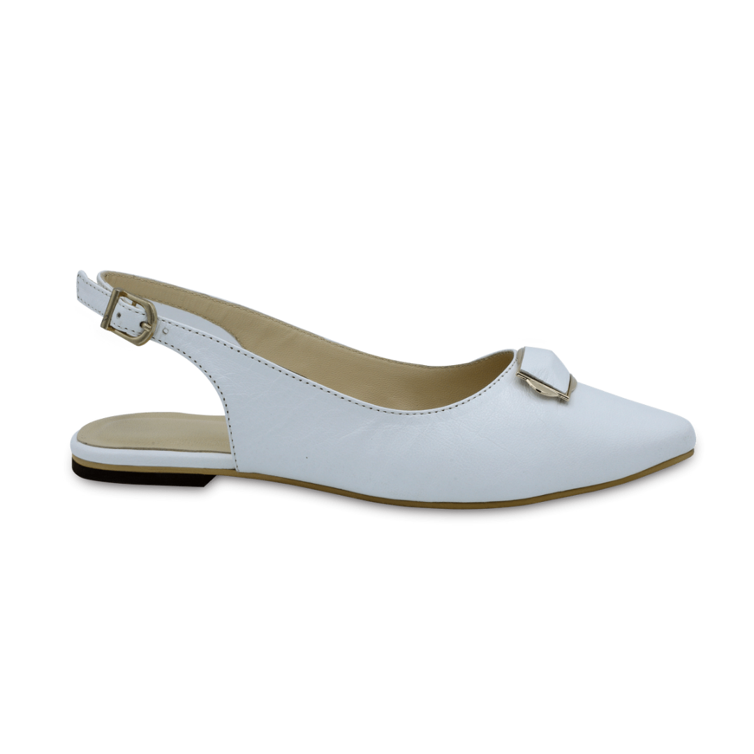 Lily - White - Leather Pump Sandals