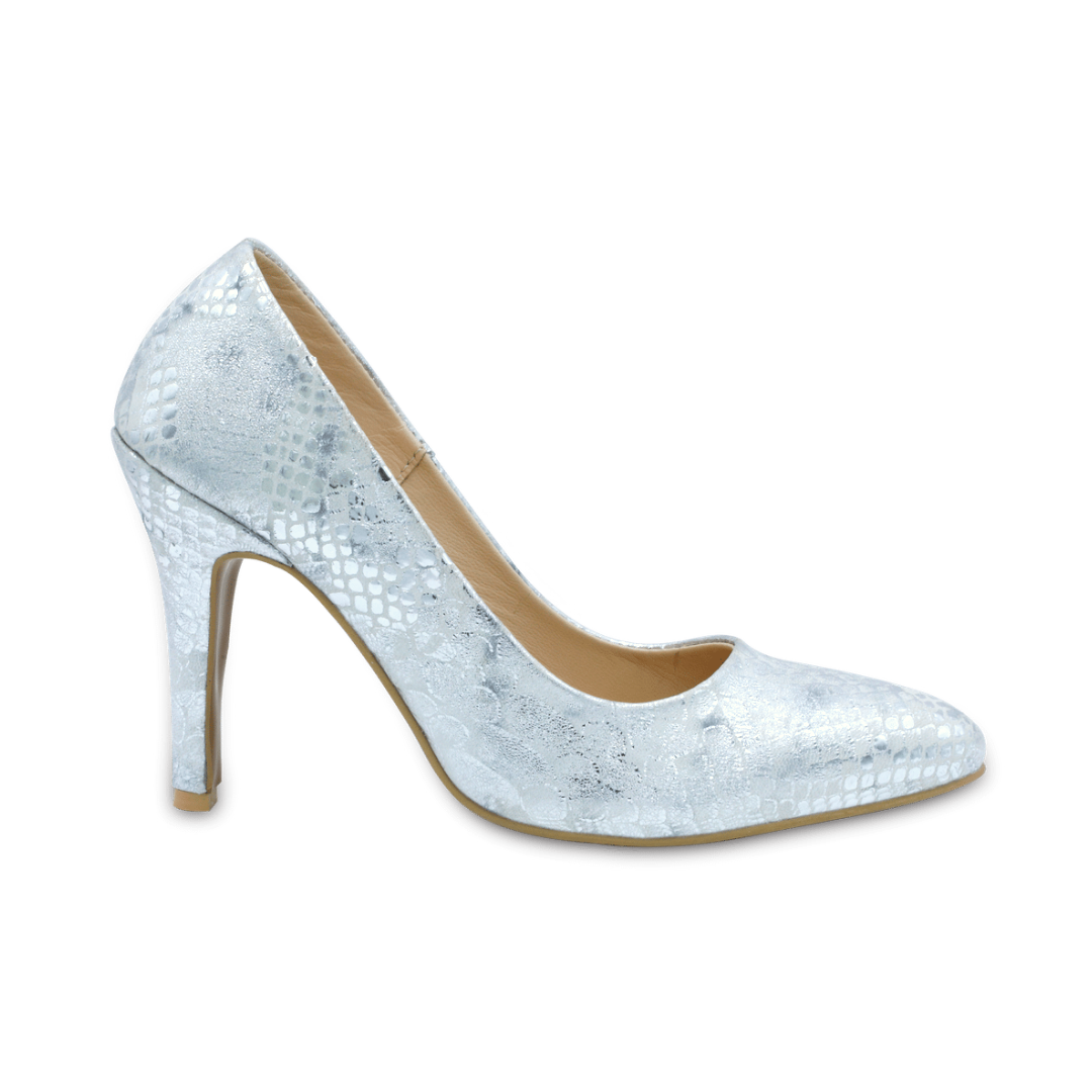 Belle - Silver High Heel Pumps