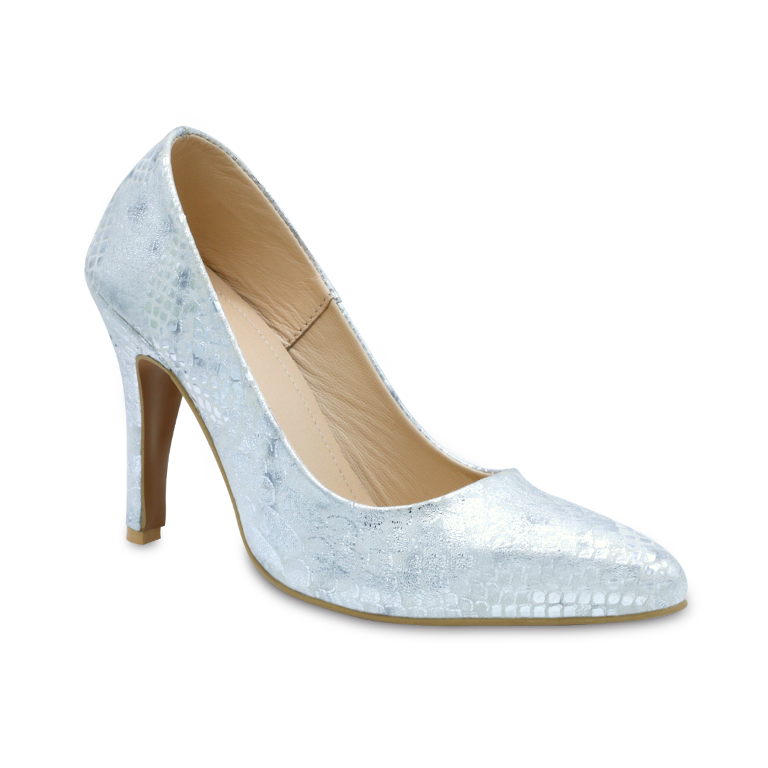 Belle - Silver High Heel Pumps