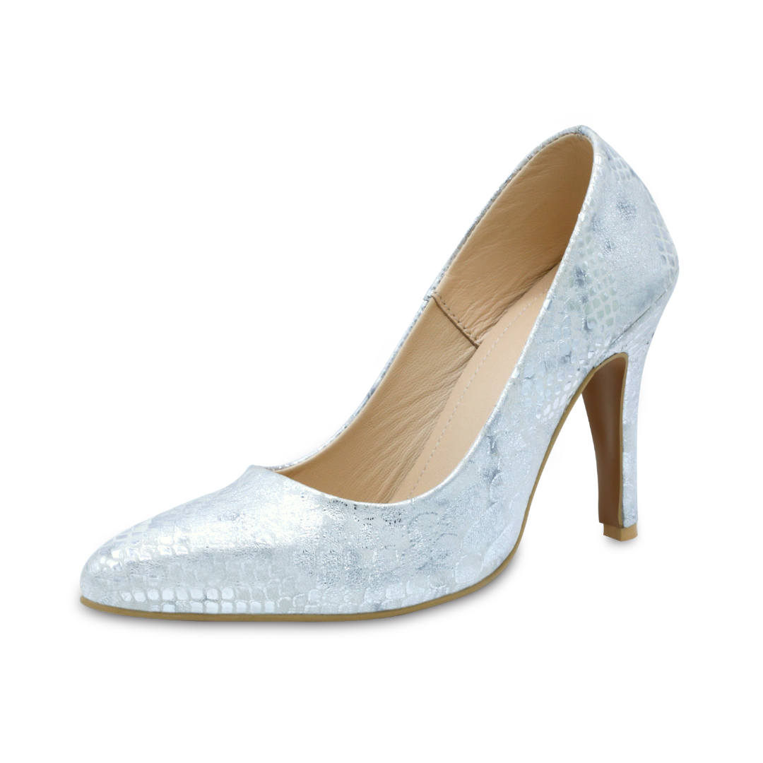 Belle - Silver High Heel Pumps