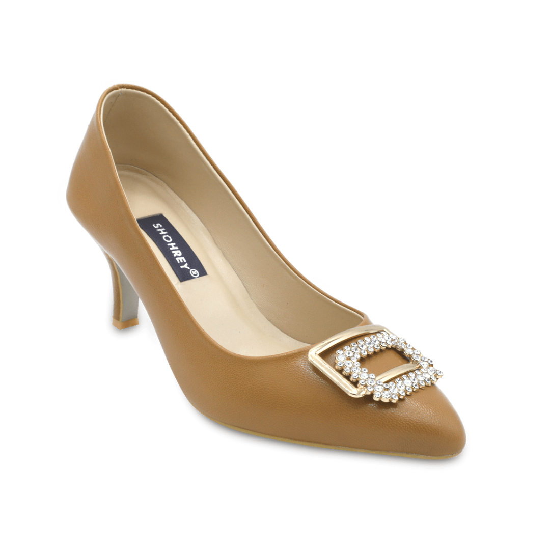 Belle - Brown Tan High Heel Pumps