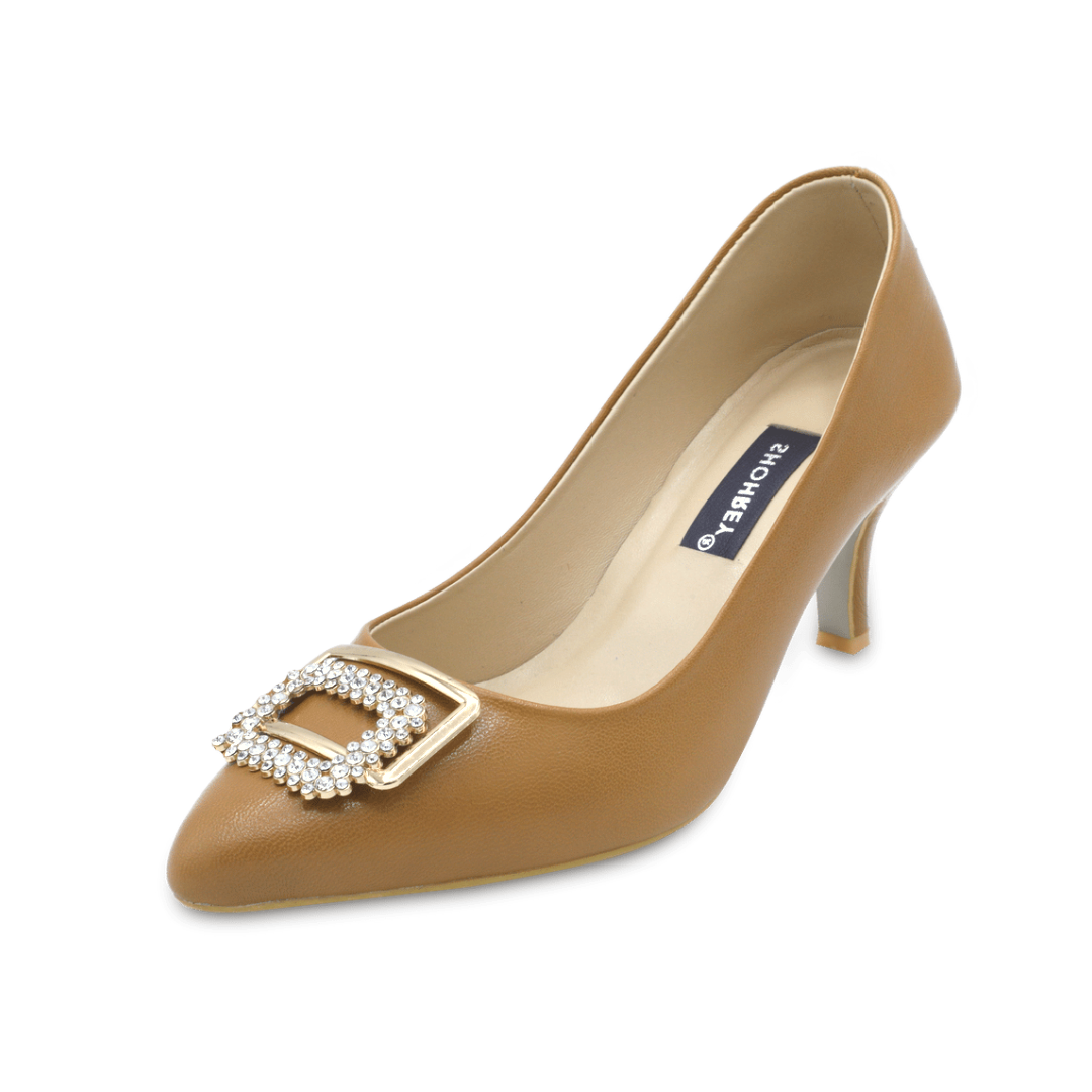 Belle - Brown Tan High Heel Pumps