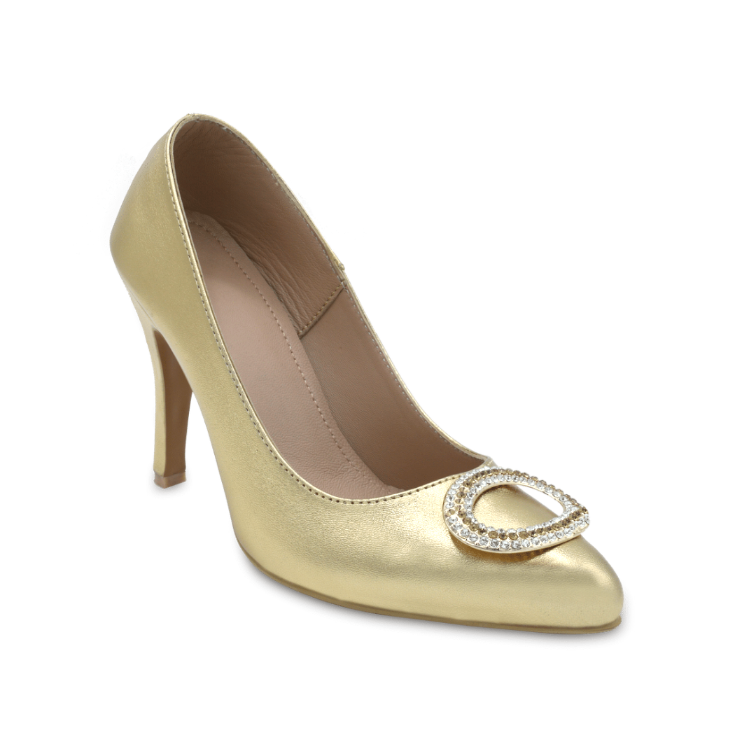 Belle - Metallic Gold Pumps Heels