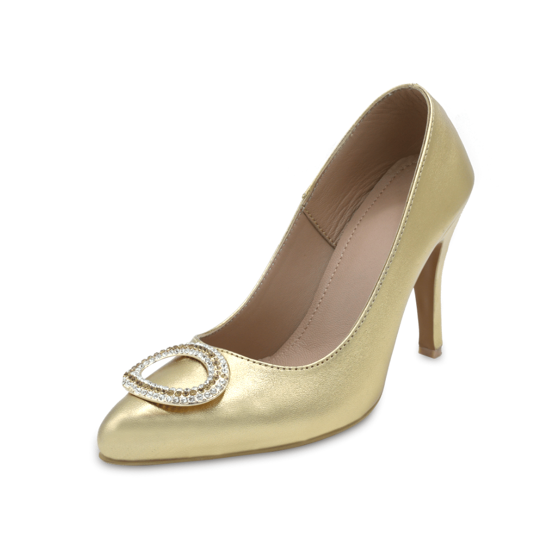 Belle - Metallic Gold Pumps Heels