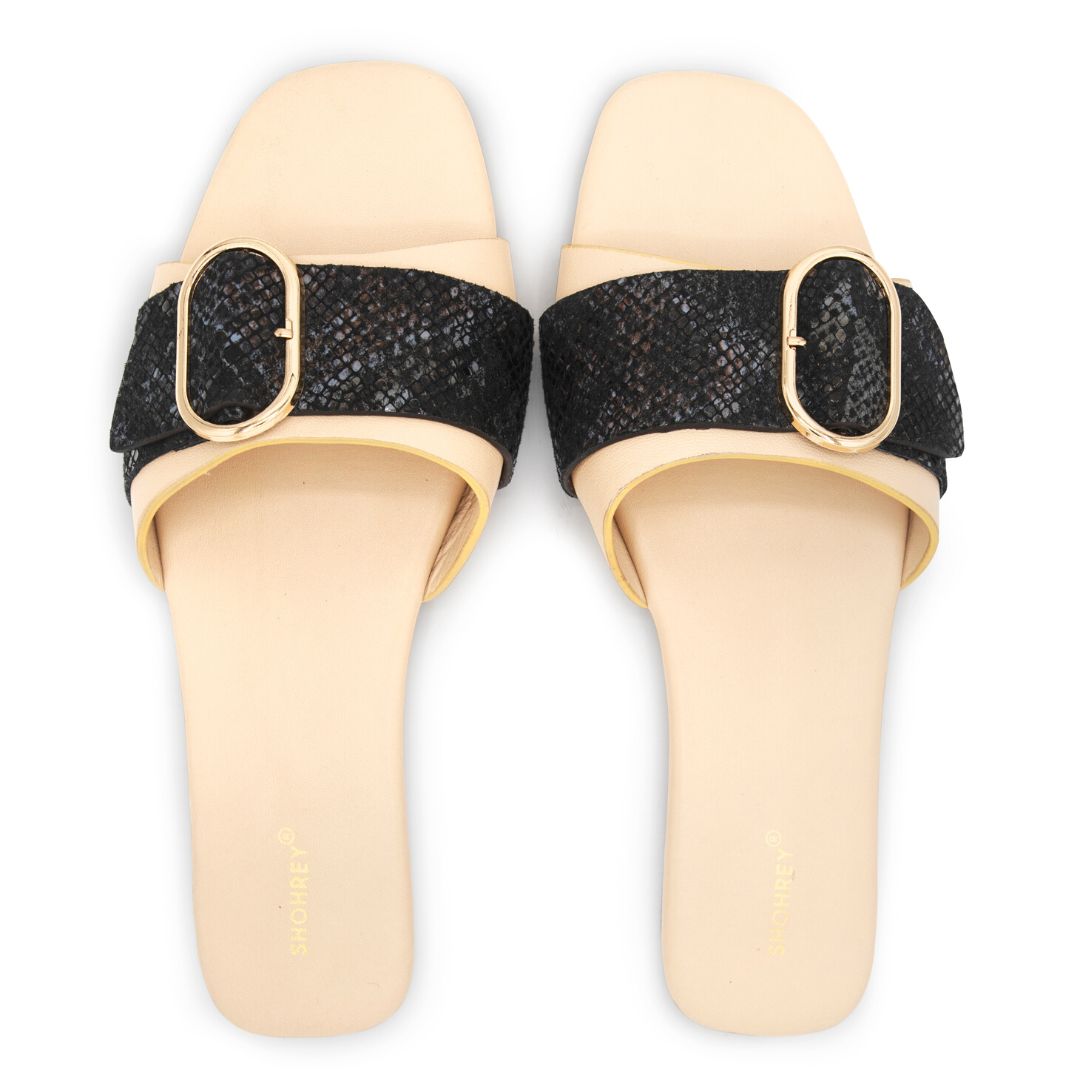 Laredo - Black - Snake Leather Slides